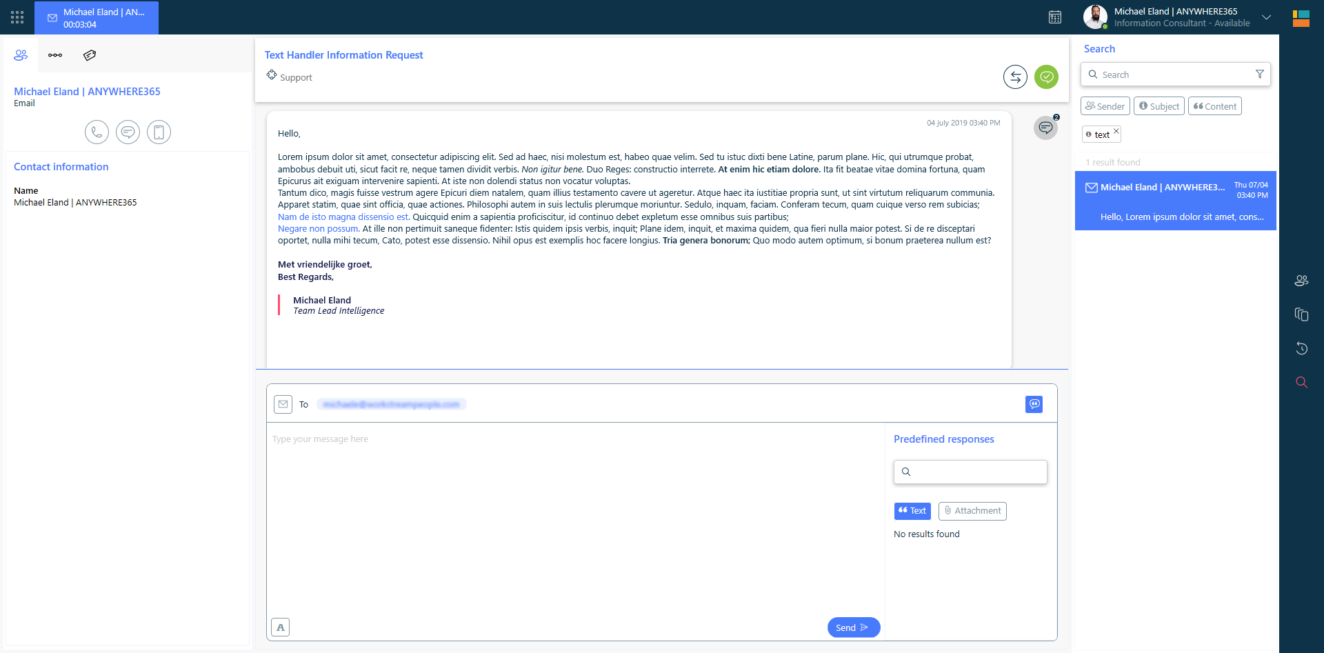 Email Dialogue Provider